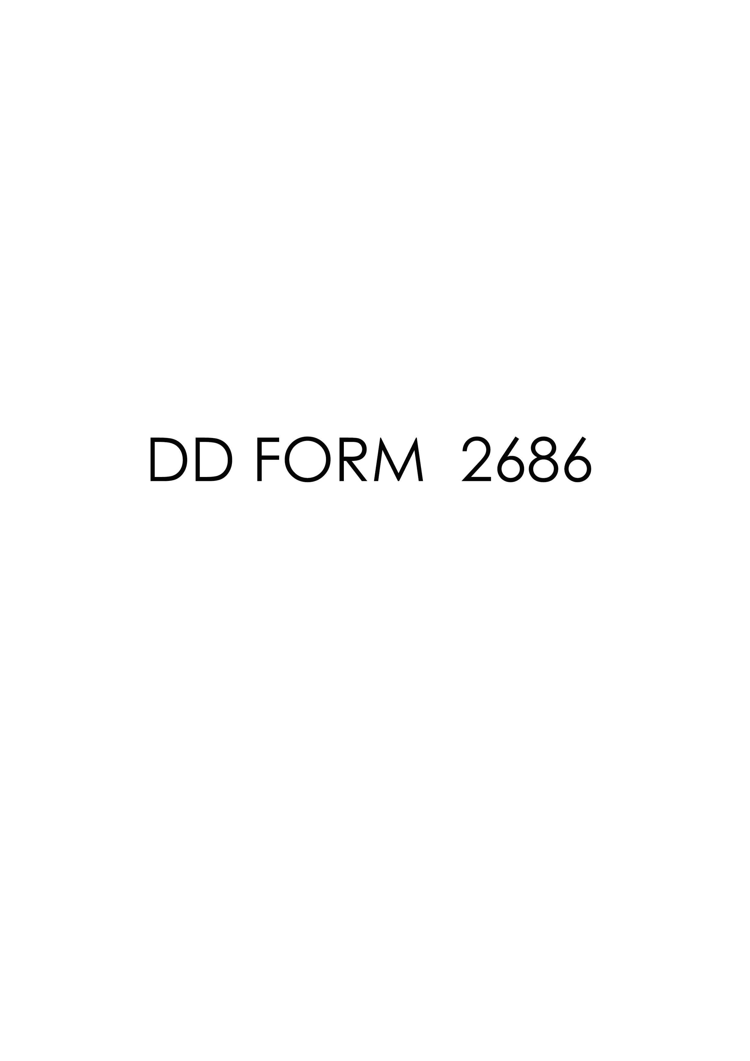 dd Form 2686 fillable