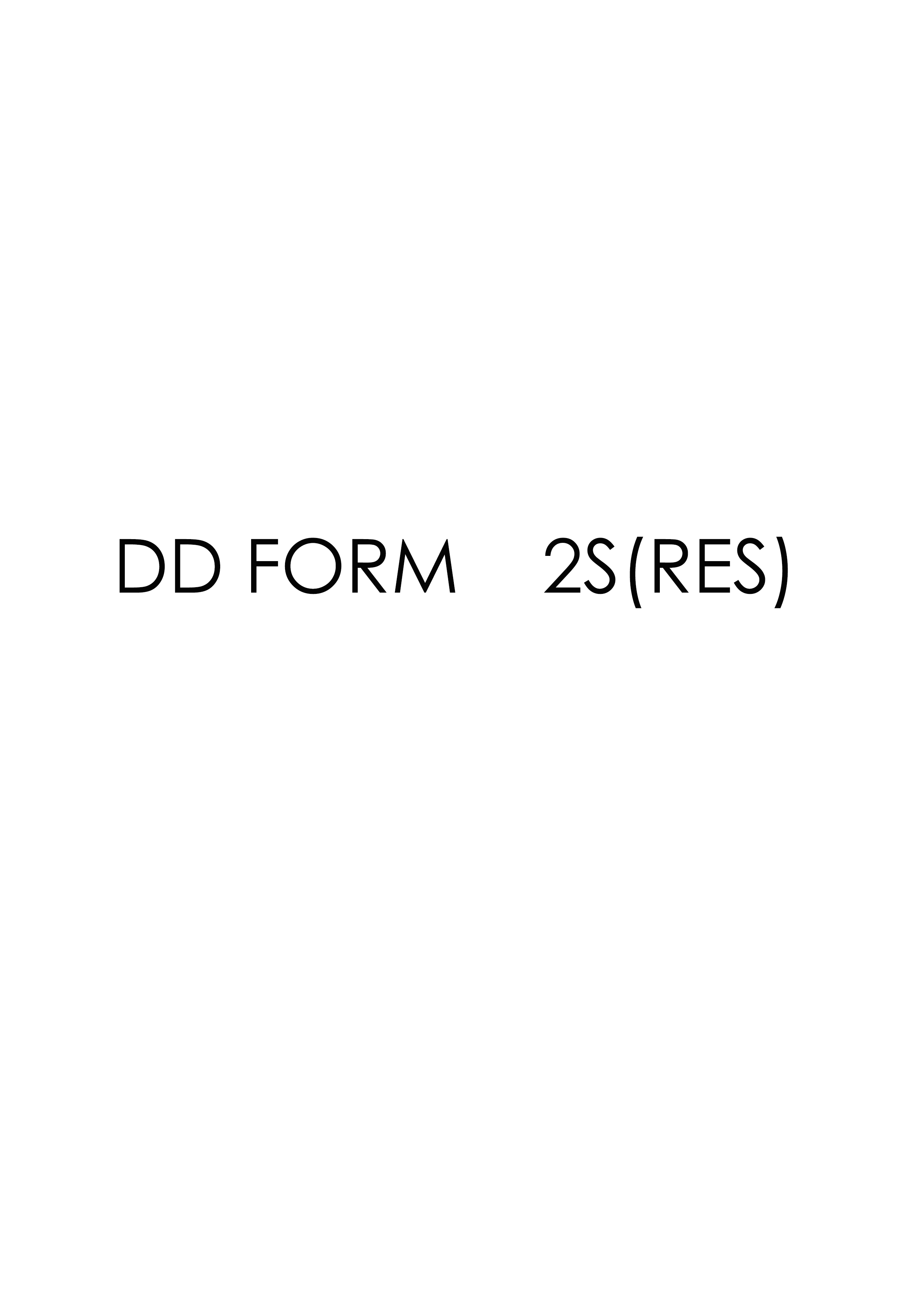 dd Form 2S(RES) fillable