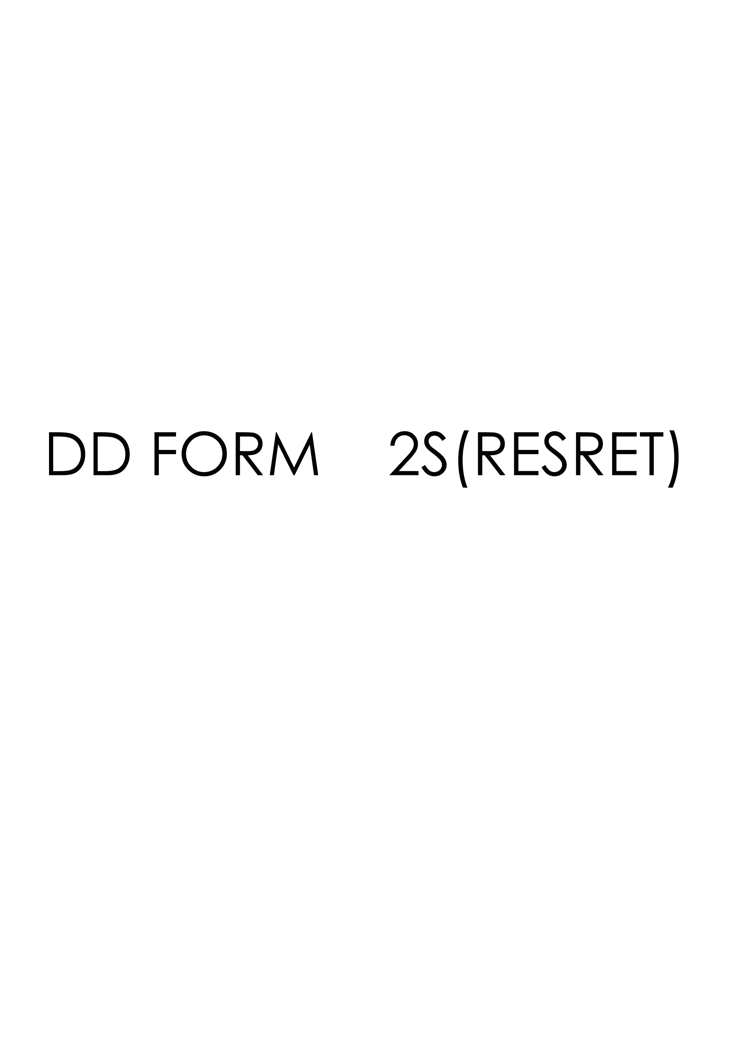 dd Form 2S(RESRET) fillable