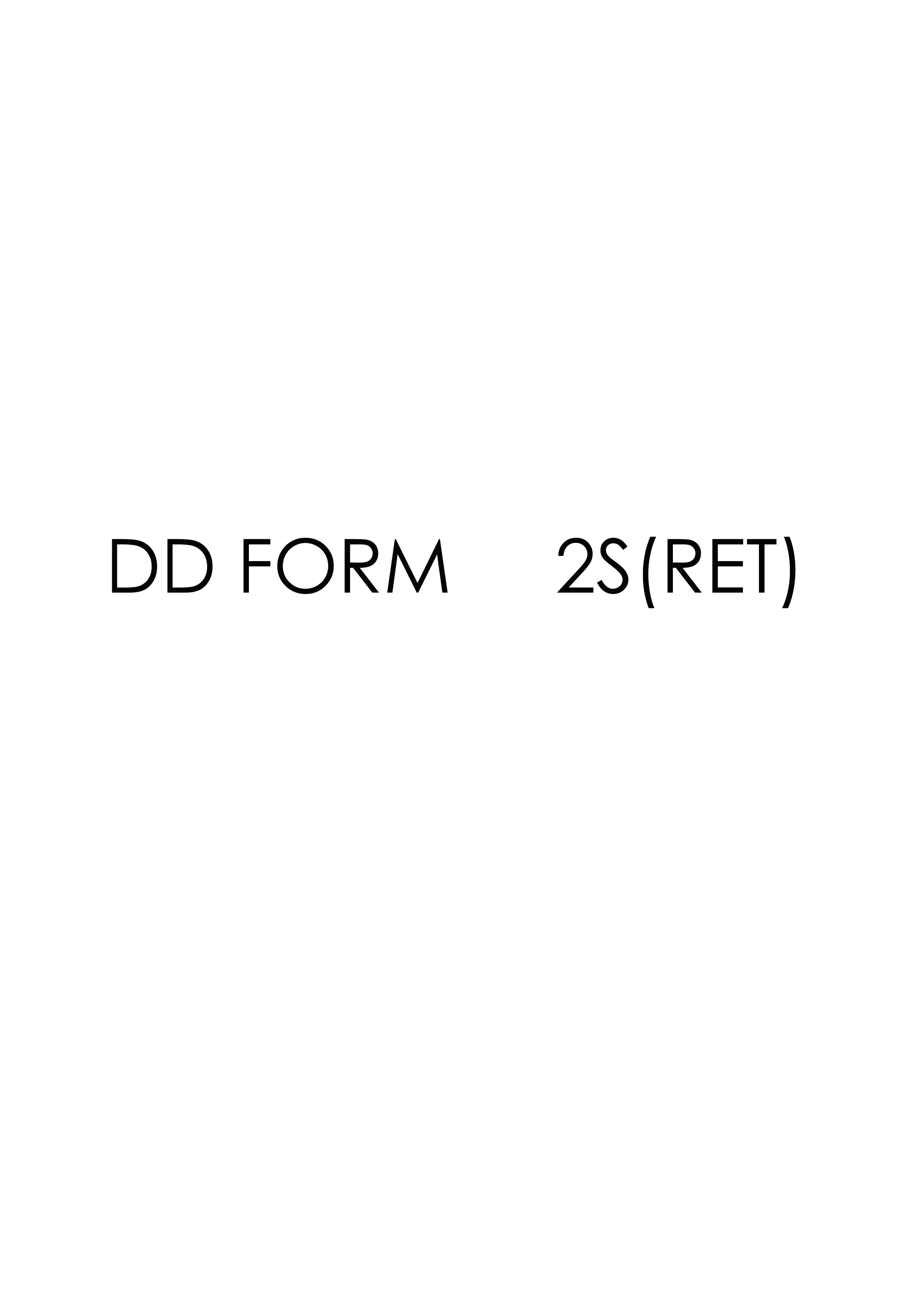 dd Form 2S(RET) fillable