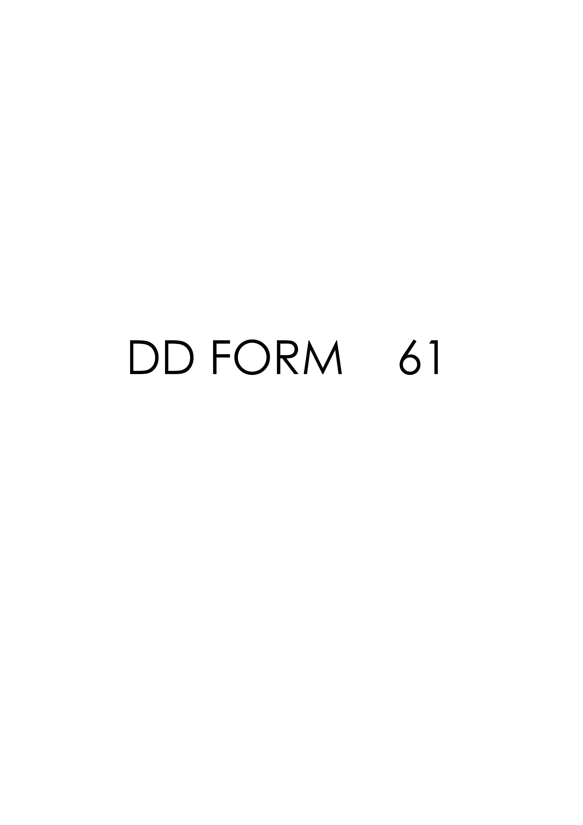 dd Form 61 fillable